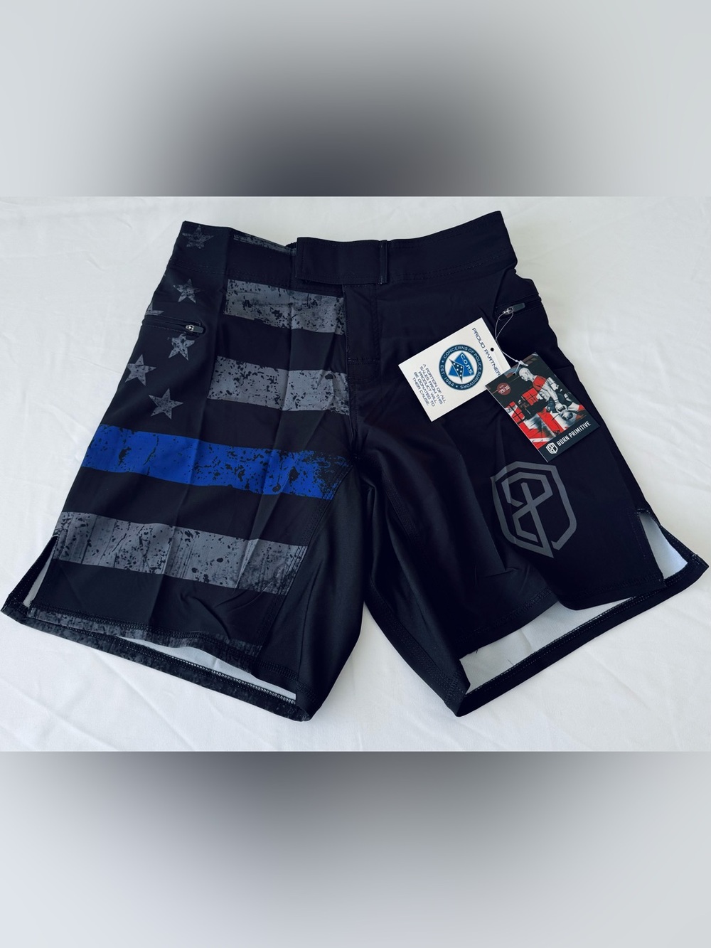 NWT Born Primitive American Defender velcro thin blue line shorts size 29/30